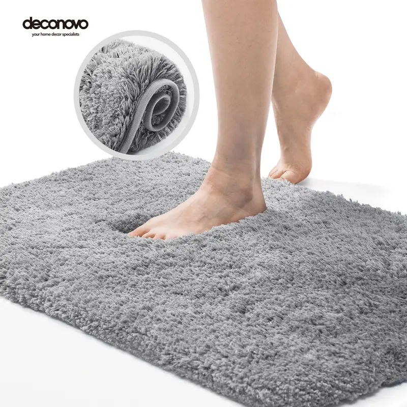 Deconovo Modern Synthetic Fiber Luxury Bath Mat - 1.6" Thick, 36x24 inch, Soft Water-Absorbent, Non-Slip, Fiber-Locking Loft Retention, Machine Washable Bath Rugs for Tub, Anti-Slip Quick-Drying Home Supply, Bath Mats For Tub