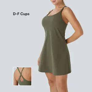 Halara Softlyzero Plush Backless 2-in-1 Pocket Mini Active Dress-D/DD/DDD/F Cups