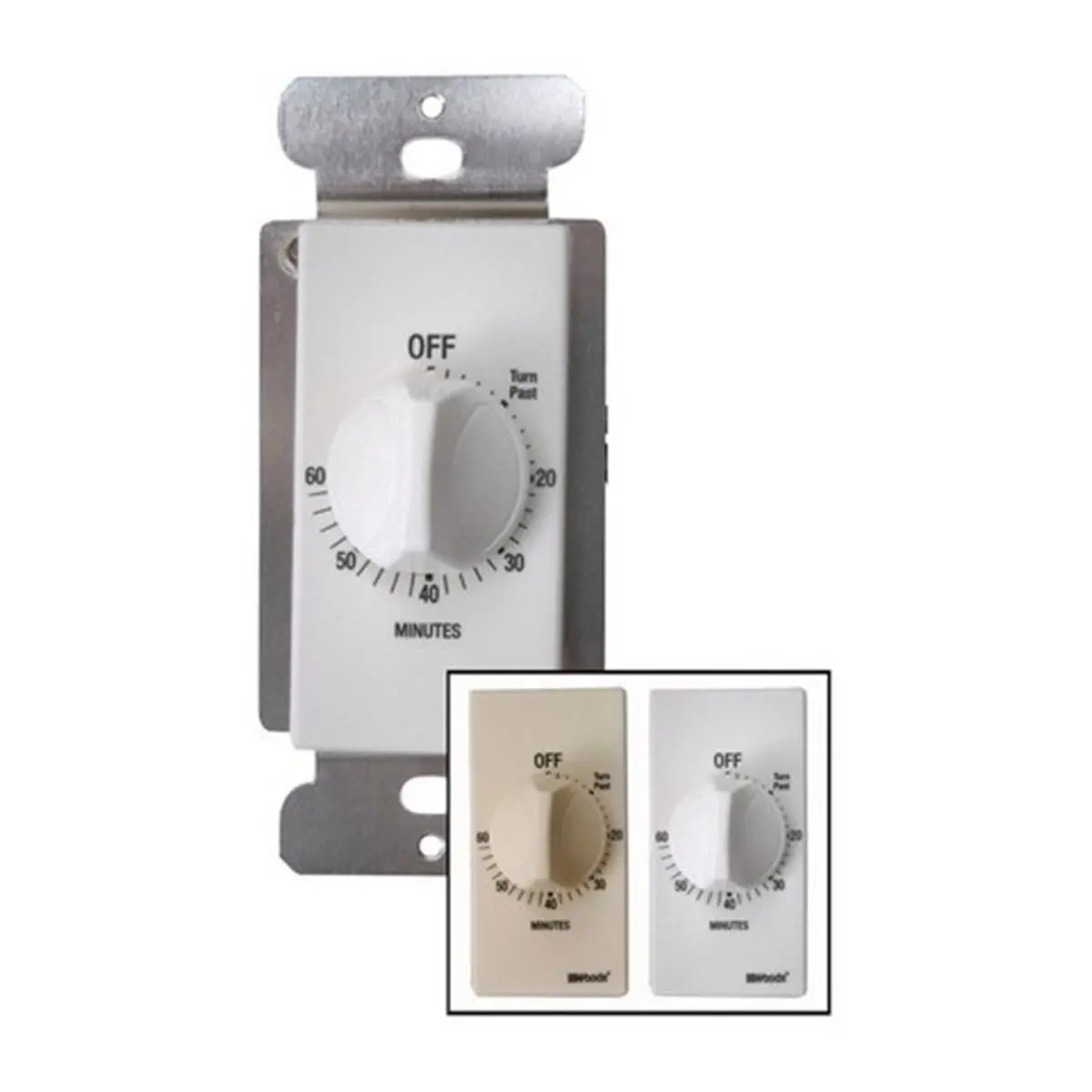 212 MAIN In-Wall Spring-Wound Timer - 60 Min, 125V, 2A, 24W, Adjustable, 6 Min Cycles, Automatically Turns Off, Fits Standard Switch Plates, Indoor Use, Switch Compatible, Coleman Cable 59723AC