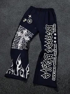 Men's Regular Fit Star Print Drawstring Waist Sweatpants, Casual Comfy Breathable Jogger Pants for Daily Wear, Casual Sports Trousers, Men's Trousers for All Seasons