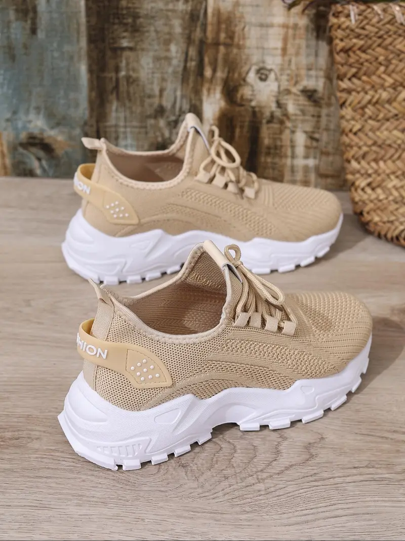 Women's Sporty Lace Up Low Top Sneakers, Casual Comfortable Breathable Running Athletic Shoes, Fashionable All-match Sneakers for Daily Wear