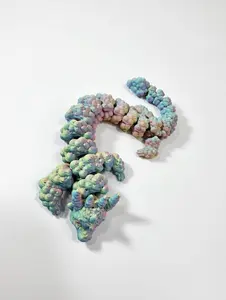 Articulated Bubble Dragon  3D Printed UV Reactive Pastel Fidget Toy
