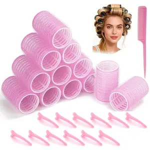 Women's Hair Curler Set, Hair Curling Tool, 12pcs Heatless Curlers with Clips and Comb, Suitable for Long, Medium, Short, Thick, Thin Hair