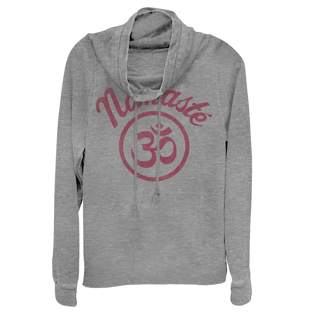 Juniors Womens Peaceful Warrior Namaste Cowl Neck Sweatshirt