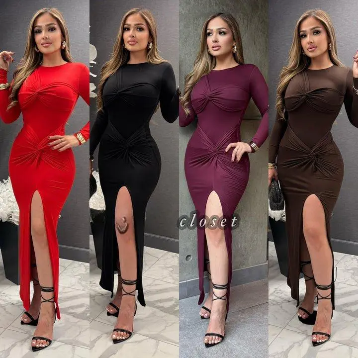 Marleny Body Con Midi Dress for Women - Formal Workwear with Stretch and Double Lining