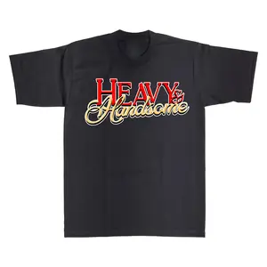 Big and Tall Graphic Tshirt "Heavy & Handsome" T-shirt Plus Size shirts fat boy certified white tee