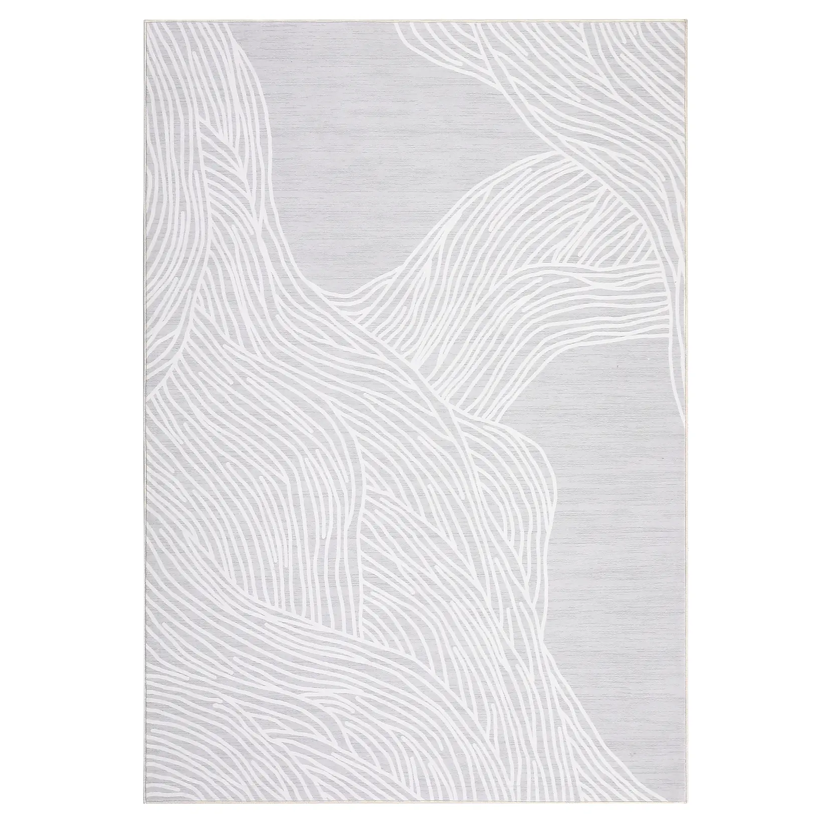 5x7 ft Grey Modern Abstract Low Pile Soft Non-Slip Decorative Area Rug - Machine Washable Indoor Rug for High Traffic Areas, Abstract Rugs, Machine Washable Rugs