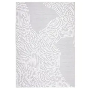 5x7 ft Grey Modern Abstract Low Pile Soft Non-Slip Decorative Area Rug - Machine Washable Indoor Rug for High Traffic Areas, Abstract Rugs, Machine Washable Rugs