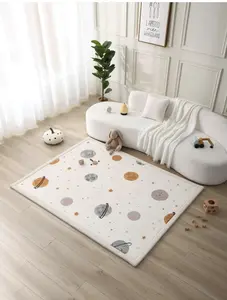 Hakuna Matte CloudSoft Baby Play Mat for Floor 60" x 80" Planets | Coral Velvet high-density foam Rug for Crawling & Cozy Play – Non-Slip, Water-Resistant, Easy-CareTummy Time Mat