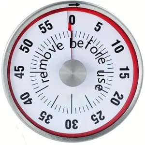 60 - Minute Kitchen Timer: Mechanical Visual Countdown for Cooking, Teaching, Meetings, Games & Study - Hanging Metal Alarm Utensils