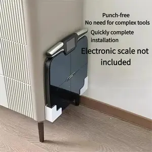 Heavy-duty wall-mounted weight scale bracket - No-drilling adhesive installation, space-saving storage rack for bathrooms and home gyms, compatible with body fat scales, fitness equipment, Home exercise equipment - Sturdy plastic structure, suitable fo
