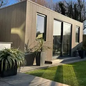 Pale Oak Teak Composite Siding Slat Panels for Exterior Outdoor Walls
