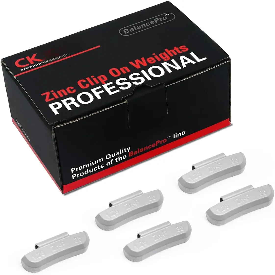 P Series Zinc Clip on Wheel Weights 1.25oz, 5/4oz, Coated, 25 count/Box Fit for Steel Wheel