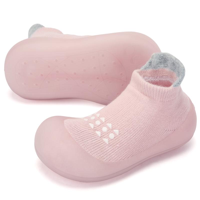 Baby Sock Shoes Non Slip For Boys Girls Soft Rubber Sole Toddler First Walking Shoes Breathable Slip On Sneakers Slippers For Infant Toddler, Comfortable Lightweight Indoor Outdoor  All Season Wear Resistant Baby First Step Shoes For 0-3 Years Old Kids