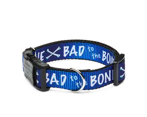Blue Cross Bones Dog Collar