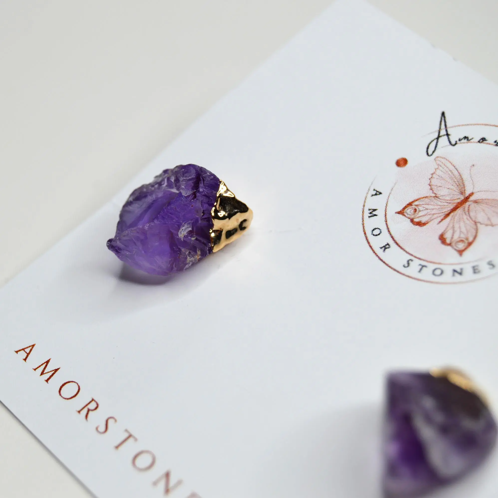 Amethyst Gem Stud Earrings Amethyst Gem Stud Earrings