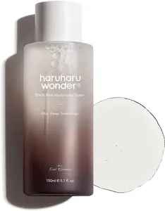 Haruharu Wonder Black Rice Hyaluronic Toner Deep Hydration Glass Skin Hyaluronic Acid Lavender Oil Skin Plumping Korean Skincare Vegan Cruelty-Free 5.1 fl oz