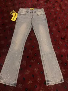 Guapi rhinestone flare skinny pants