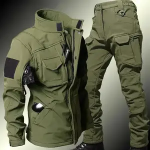 Men's Winter Windproof Waterproof Fleece-Lined Soft Shell Tactical Jacket and Pants Set |   Thermal Uniform