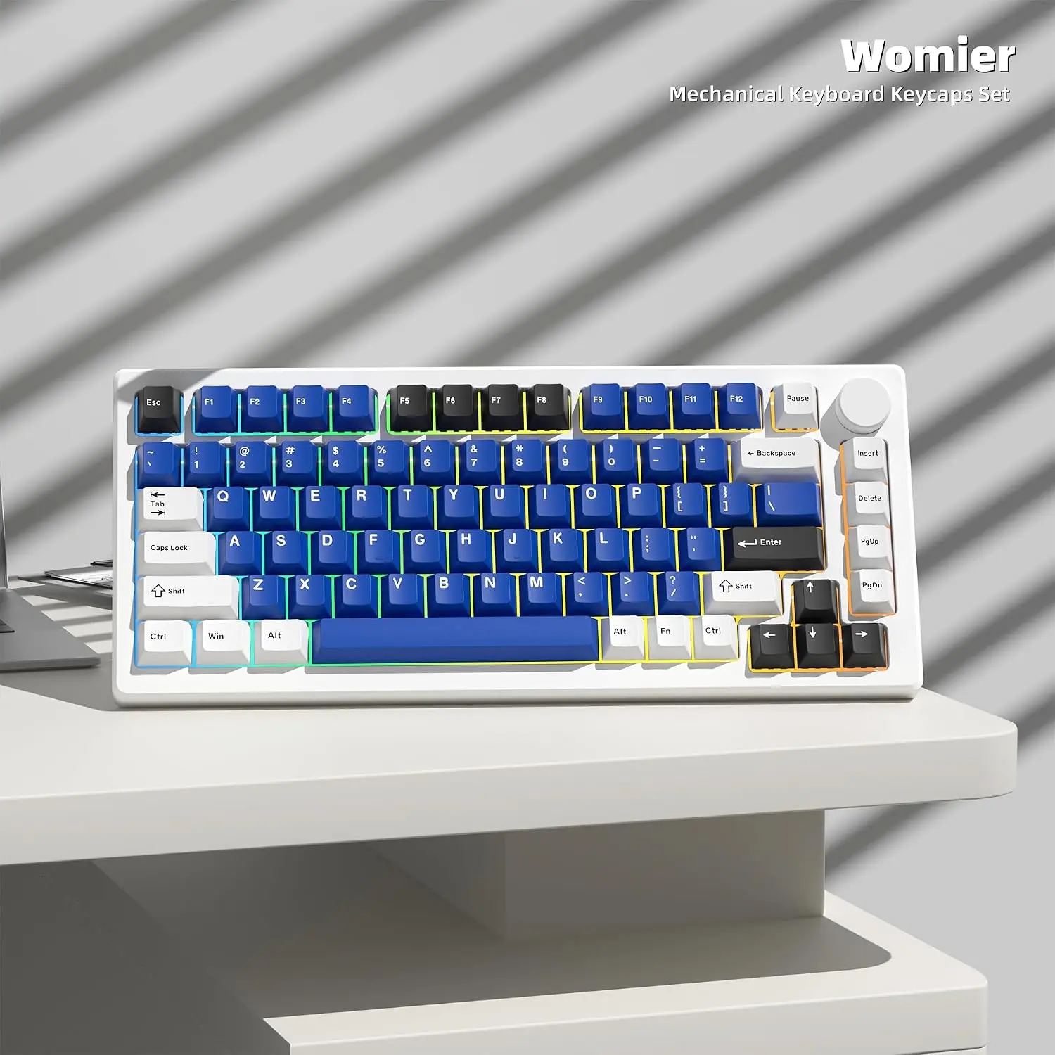 Womier Double Shot PBT Keycaps Set,138 Keys,Cherry Profile Custom Key caps for All ANSI Layout Mx Switch Mechanical Keyboard