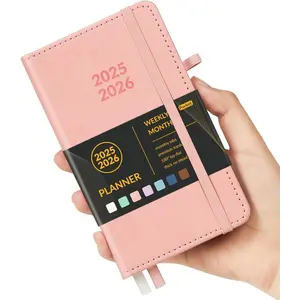 Pocket Planner 2025-2026, Weekly & Monthly Planners with Month Tabs for Purse 3.5" x 6", 12 Months (July 2025-June 2026), Small Daily Academic Calendar with Elastic Band, Hardcover Agenda, for Women, Teacher