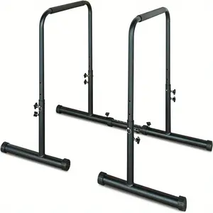 Heavy-Duty Adjustable Height Power Tower Dip Station with Pull-Up Bar - Multi-Function Fitness Training Equipment with Rings and Aerial Booms - Powder Coated Steel Construction for Durability
