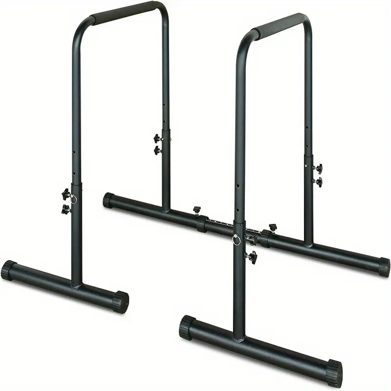 Heavy-Duty Adjustable Height Power Tower Dip Station with Pull-Up Bar - Multi-Function Fitness Training Equipment with Rings and Aerial Booms - Powder Coated Steel Construction for Durability