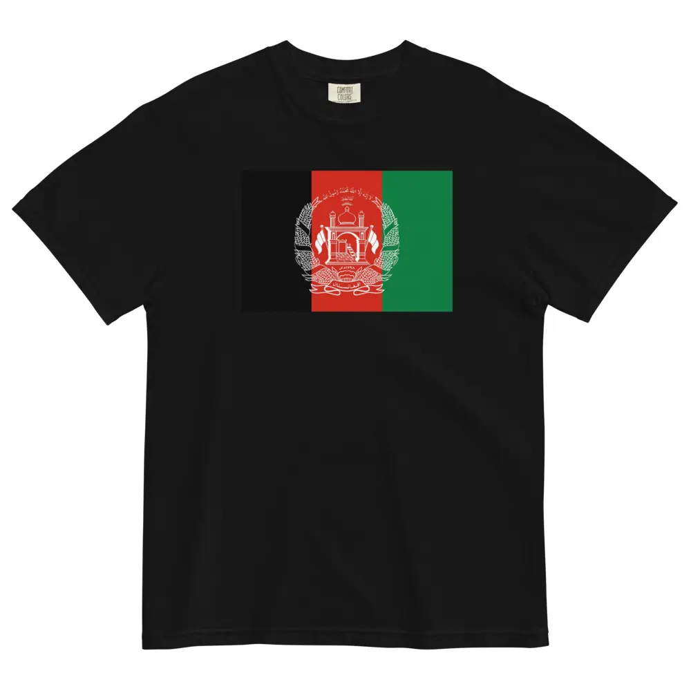 Afghanistan Flag T-Shirt | Unisex Premium Heavyweight Tee | National Emblem & Patriotic Apparel