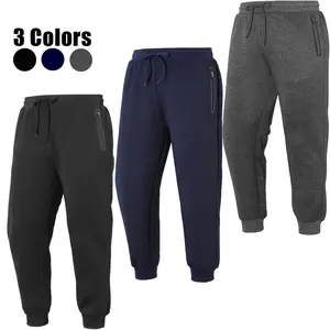 Mens 3 Pack Active Athletic Workout Jogger Sweatpants for Men with Zipper Pocket and Drawstring Work Dress Pants Quick Dry Pants breathable clothes