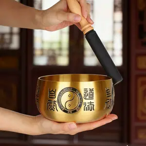 2-inch Taoist Bronze Singing Bowl, Tai Chi Eight Trigrams Design, Pure Brass Gong for Meditation, Yoga & Spiritual Practice – Embrace the Dao of Nature