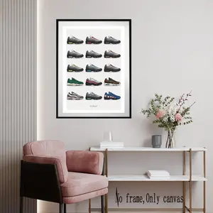 1pc Sneaker Collection Poster Art, Unframed Wall Art Print, Perfect for Shoe Enthusiasts, Minimalist Room Decor, Modern Home Decor, Ideal for Sports Shoes Lovers