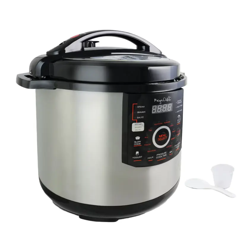MegaChef 12 Quart Electric Pressure Cooker, Programmable Multi Cooker with Digital Timer and Multiple Cooking Modes, Large Capacity Kitchen Cooker for Rice, Meat, Chicken, Beans, Soups, Stews and Meal Prep