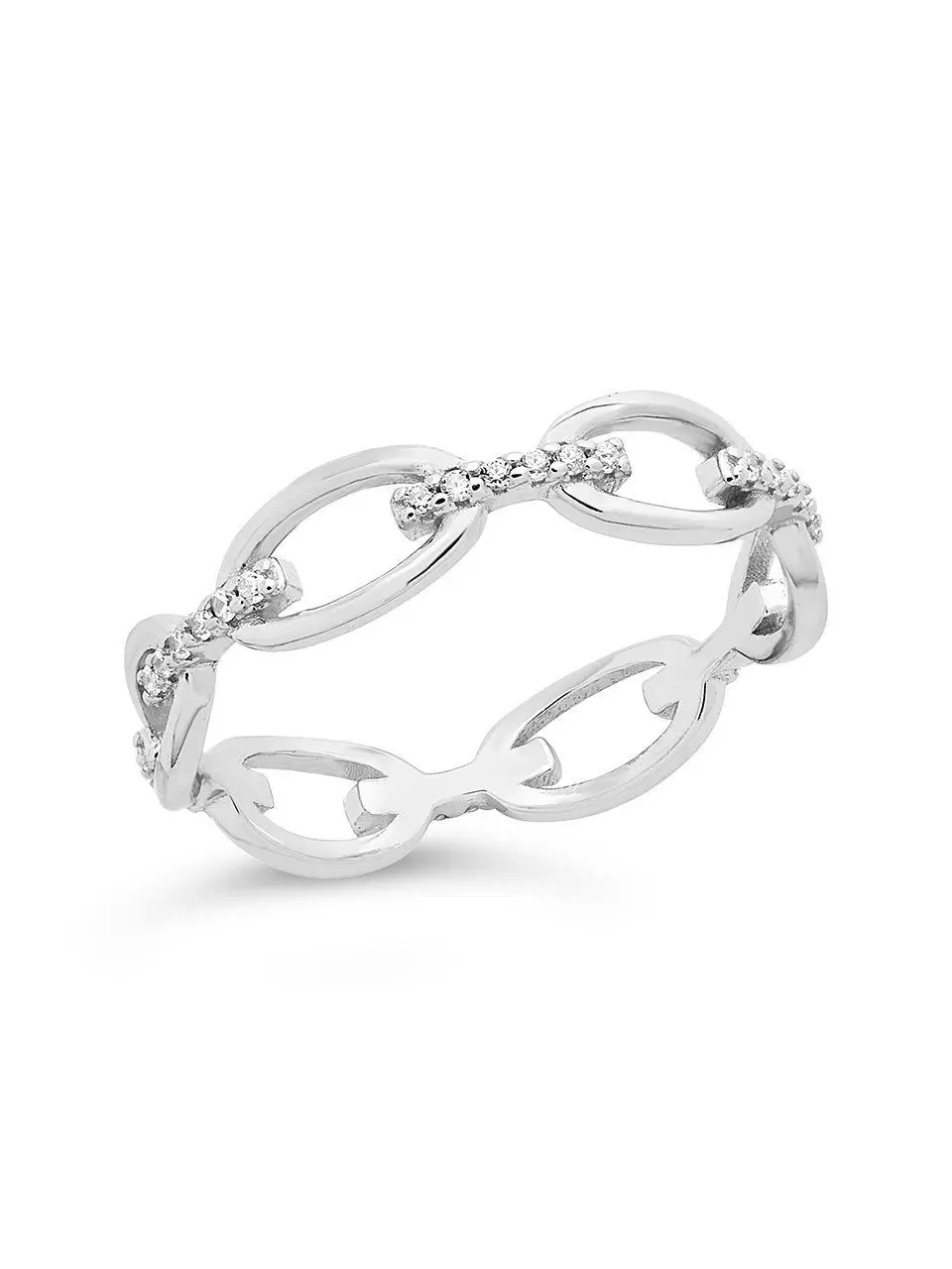 Sterling Silver Open Chain Link Ring Sterling Silver Open Chain Link Ring