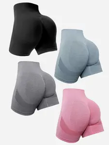 Women's Solid Color High Waist Gym Shorts, Breathable Comfortable Skinny Shorts, Ladies Sportswear for Gym Workout Running, Yoga Activewear, Yoga Clothes