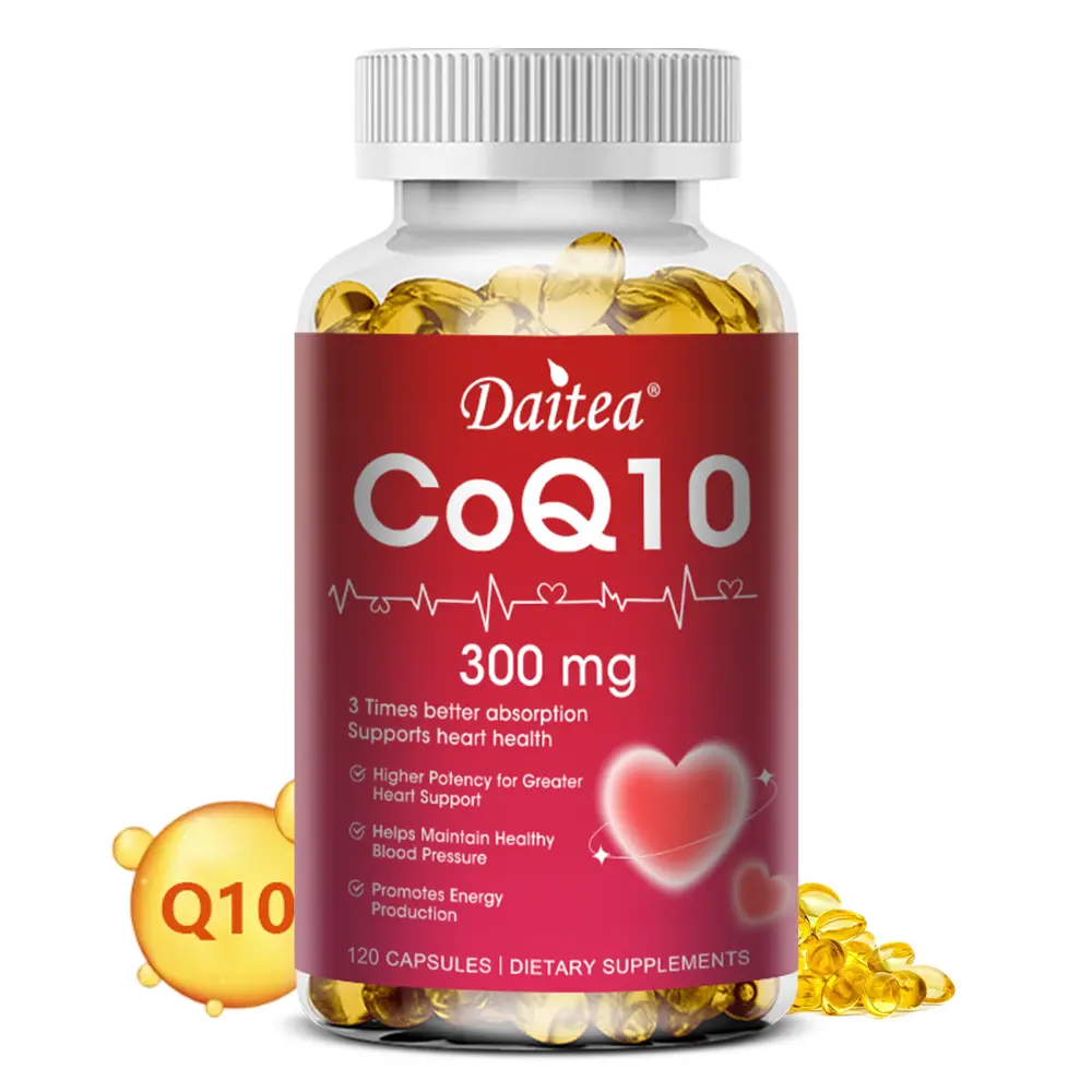 Daitea Coenzyme Q-10 300 mg Health Supplement for Heart Health Energy & Stamina,120 Capsules