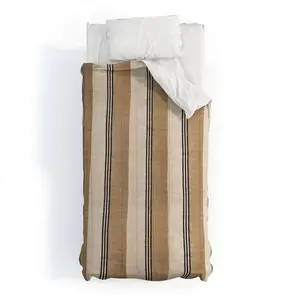 Deny Designs Full/Queen Holli Zollinger Stella West Sand Stripe Comforter Bedding Set Beige