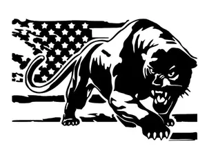 usa flag patriotic panther animal vinyl decal sticker 5” decal sticker