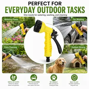 4pcs 7-function Water Gun Set, Adjustable Nozzles, Spray Pressure Hose Connector Nozzle with Universal Connector, Garden Hose Nozzle, Car Wash High Pressure Spray Nozzle, Suitable for Yard Lawn Watering and Home Use