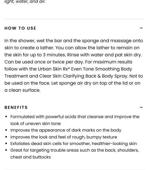 Clear and Even Tone Body Cleansing Bar