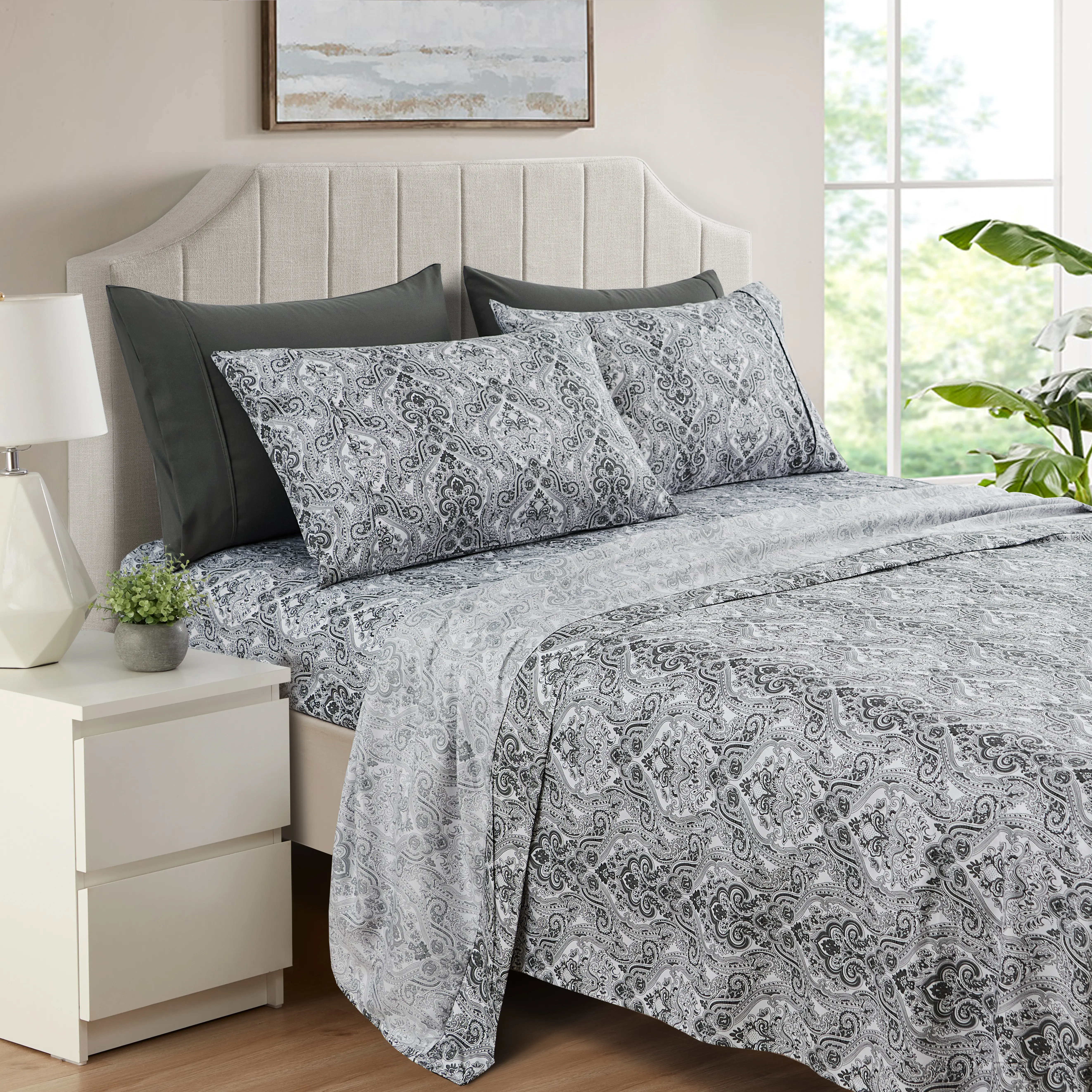 6PC Bed Sheets Set Paisley Sweet Dream Ultra Soft Microfiber
