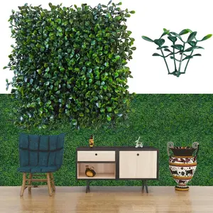 10"X10" Artificial Grass Wall, 12Pcs Boxwood Hedge Wall Panels UV-Anti Grass Backdrop Wall Decor, Greenery Privacy Hedge Screen for Indoor Outdoor Patio Balcony, Party Garden Fence Decor