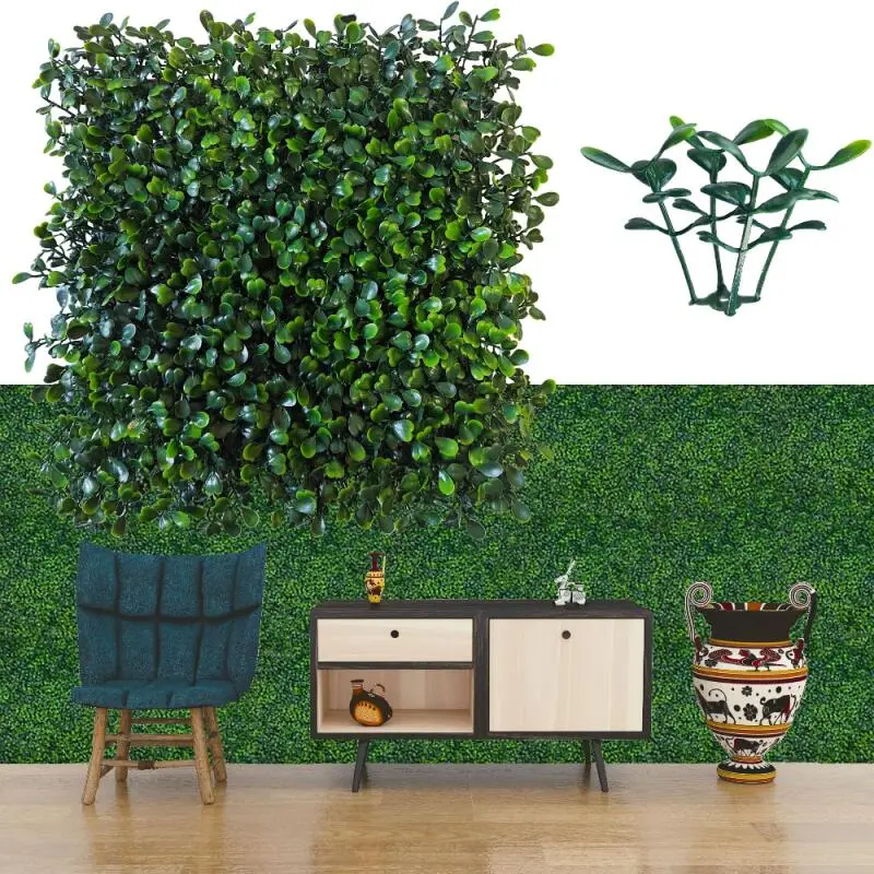 10"X10" Artificial Grass Wall, 12Pcs Boxwood Hedge Wall Panels UV-Anti Grass Backdrop Wall Decor, Greenery Privacy Hedge Screen for Indoor Outdoor Patio Balcony, Party Garden Fence Decor