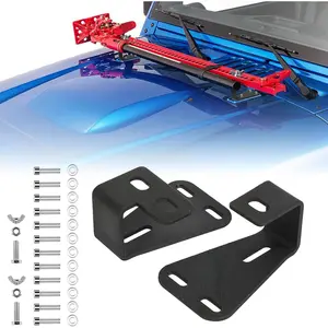 High Lift Jack Mount Hood Brackets Lockable Mounting Compatible with  CJ 1944-1986/TJ 1997-2006/ YJ 1987-1995 Black 1 Pair