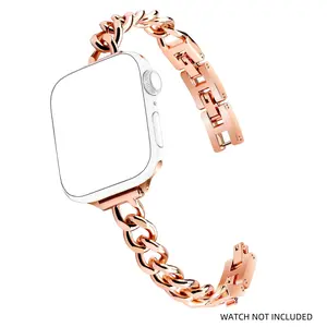 Watch Band (Band Only), Adjustable Chain Bracelet Band for iWatch Series 10/9/8/7/6/5/4/3/2/1/SE, Watch Band for Women, Smart Watch Straps