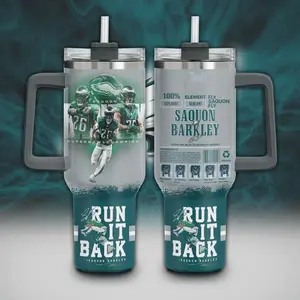 [HOT] Saqoun Barkley 26 40oz Tumbler With Handle Stainless Steel Tumbler, The Saquad tumbler, The Eagles tumbler, Tumbler Gift, iced coffee tumbler - Customer Favorite