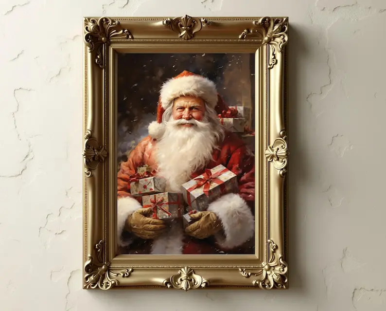 [UNFRAMED POSTER] Santa Wall Art, Christmas Wall Art, Christmas Poster, Matte Vertical Posters, Holiday Wall Art, Holiday Decor, Santa Poster