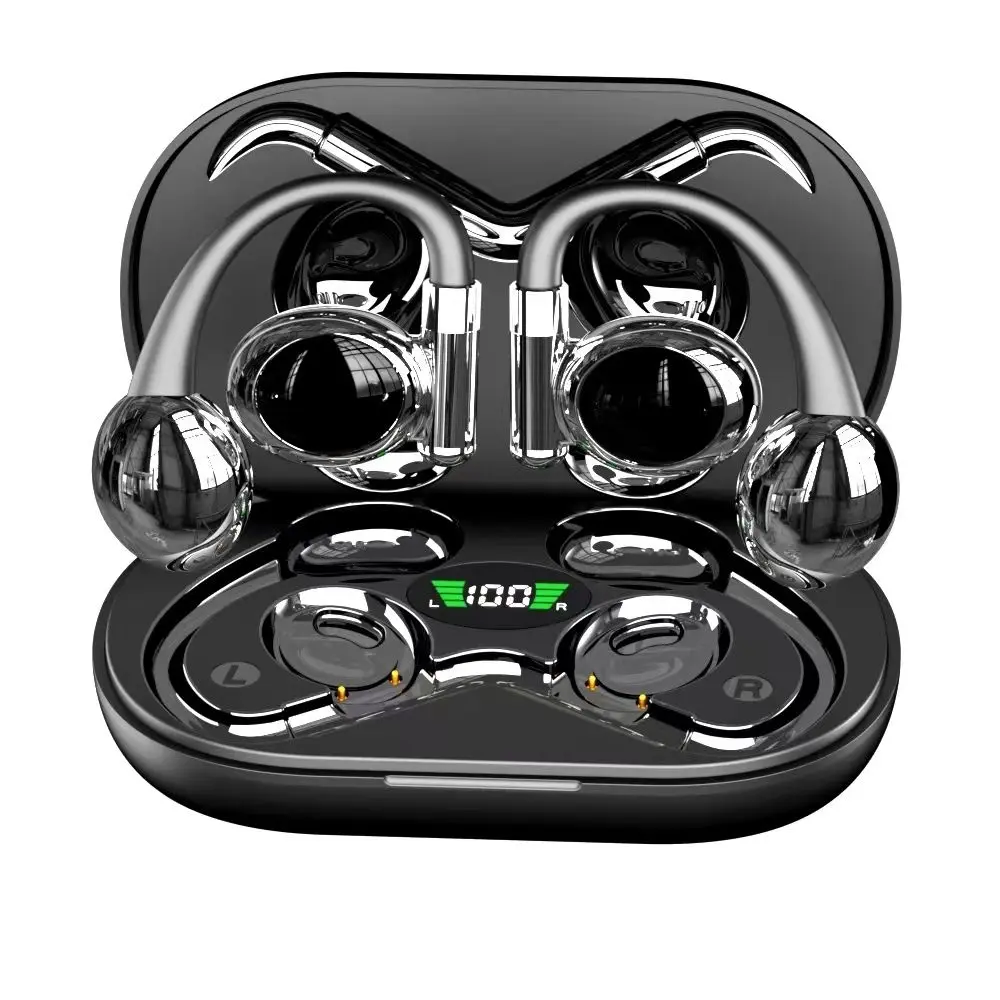 YYK-Open Ear Bluetooth 5.3 Headphones, Wireless Earhook Earbuds with 48H Playtime, IPX5 Waterproof, Comfortable Fit for Sports & Driving