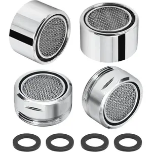 Faucet Aerator 4 Count, Kitchen Sink Aerator Replacement Parts, Sink Faucet Male and Female Thread Water Saving Faucet Filter with Brass Shell and Gasket for Bathroom (15/16" and 55/64")