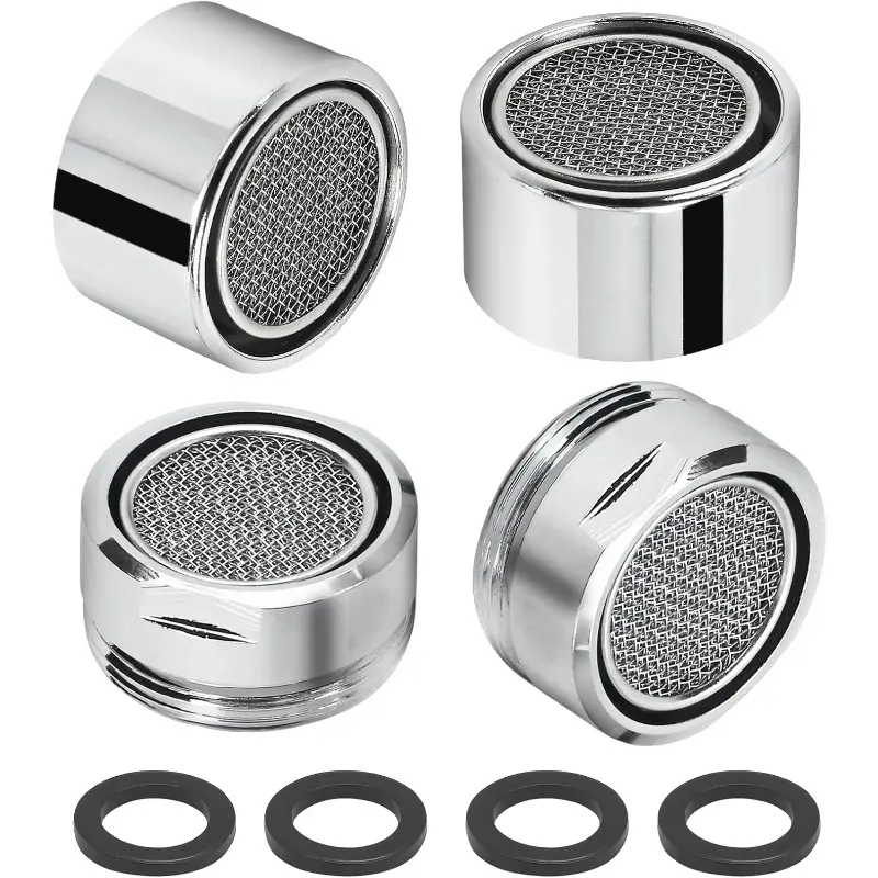 Faucet Aerator 4 Count, Kitchen Sink Aerator Replacement Parts, Sink Faucet Male and Female Thread Water Saving Faucet Filter with Brass Shell and Gasket for Bathroom (15/16" and 55/64")
