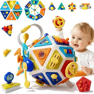 22‑in‑1Toddler Busy Board Activity Cube Toys, Montessori Sensory Toy & Travel Leaning for Toddlers, Early Education Active Toy and Fine Motor Skills Development Toy for 1 2 3 Years Old Boys & Girls, Gifts